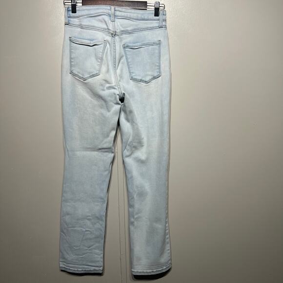 Lauren Conrad Straight-Leg White Washed Embroidered Denim Jeans | Women's Size 6 - Picture 2 of 12